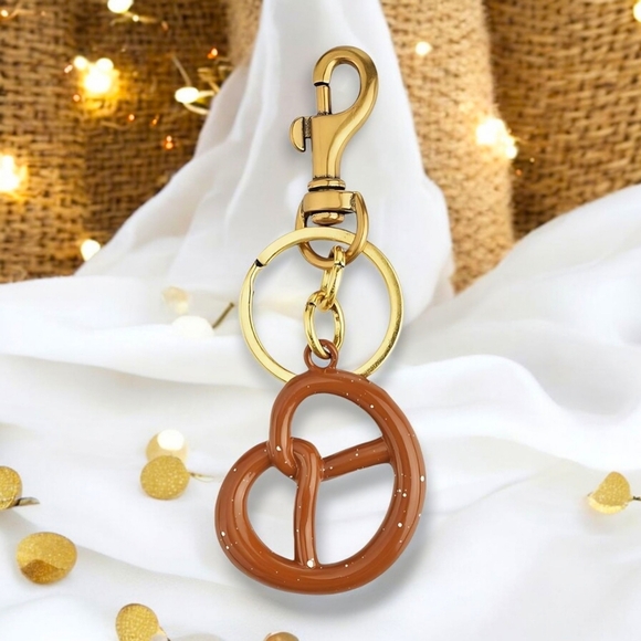 Cute Fun Pretzel Keychain Charm | Trendy Purse Bag Backpack Keys Accessory π - Picture 9 of 11